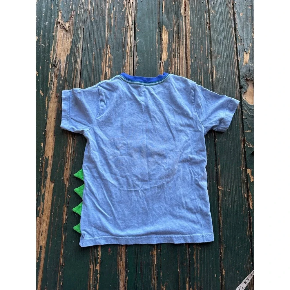 Gymboree Boys Blue Dinosaur Its‎ My Birthday T-Shirt Size 6 T-Rex 3D Spikes